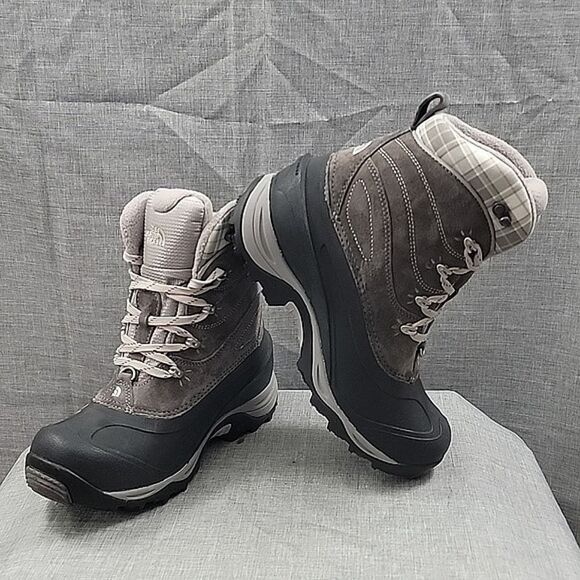 The North Face Chilkat EUC Gray Insulated Winter Boots Women's SZ 9 632207 - Picture 1 of 10